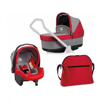 Набор Peg-Perego люлька Navetta Pop-Up автокресло Primo Viaggio SL сумка Borsa красный с серым