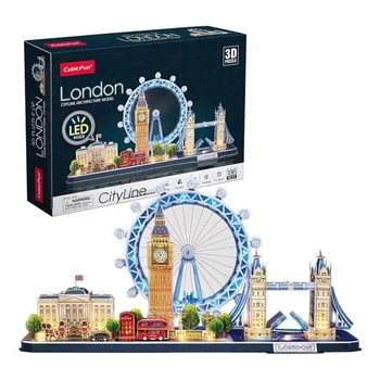 3D пазл CubicFun City Line Лондон L532h с LED-подсветкой, пенополистирол
