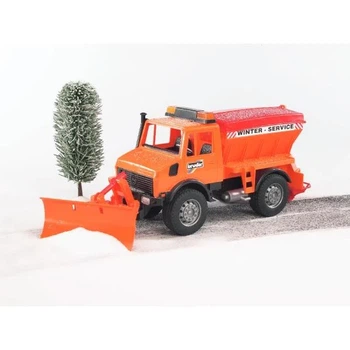 Снігоприбиральна машина Bruder MB Unimog 1:16 жовтогарячий пластик