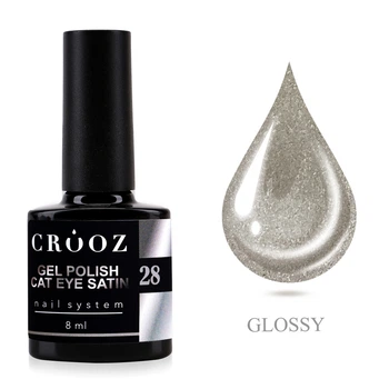 Гель-лак котяче око Crooz Cat Satin No28 Smoky Chocolate (димчастий шоколад) 8 мл