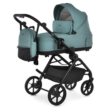 Універсальна дитяча коляска 2в1 El Camino CHLOE ME 1191-1 Emerald Green, зелена, люлька та прогулянковий блок, дощовик
