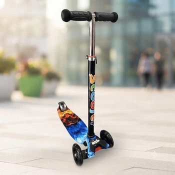 Самокат Scooter с подсветкой колес для девочки и мальчика синий