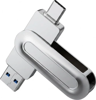 Флеш-память USB Fast and excellent Zs100 128GB USB 3.2 Gen2+Type-C Silver