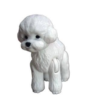 Фигурка собаки породы Той Пудель Toy Poodle Игрушка Декор Антистресс 3D печать Пластик 70 мм Белый