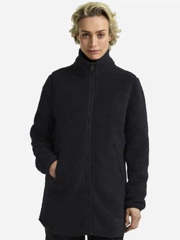 Толстовка на блискавці утеплена флісова без капюшона жіноча Jack Wolfskin A65074-6000 M Чорна (4064886561501)