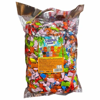 Льодяники без цукру Soda Pops Sweet з вітаміном C асорті 1 кг (0722)