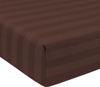 Простынь MirSon King Size 240x260 см 30-0006 Dark Brown Satin Stripe (2200005249673)