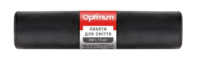 Пакет для сміття 240л 90*125 5шт надміцний чорний PRO OPTIMUM 22шт/уп 16120304