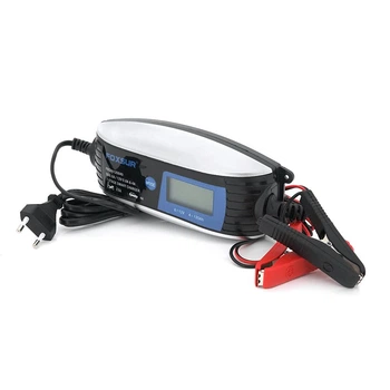 Зарядний пристрій для акумуляторів Foxsur FBC061200840 YG02276 6/12V, 100-240V, 4A, LCD, клеми (AGM/GEL/Lead)