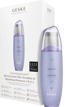 Микротоковый скрабер для лица GESKE MicroCurrent Skin Scrubber & Blackhead Remover 9 в 1, фиолетовый