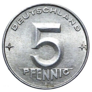 Німеччина 5 пфенігів 1953 рік Монети світу