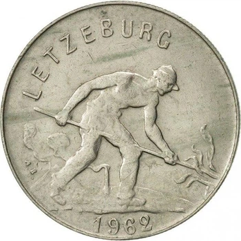 Люксембург 1 франк 1962 рік Монети світу