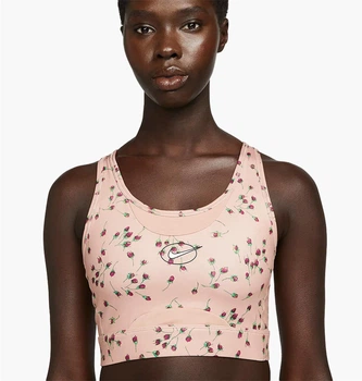 Спортивний топ жіночий Nike Dri-Fit Swoosh Icon Clash All Over Print Bra XS Персиковий DM0639-609