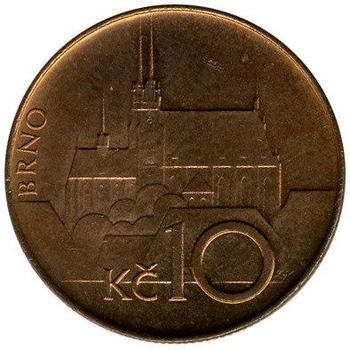 Чехія 10 крон 1993 рік Монети світу
