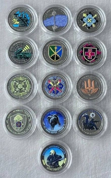 Повний набір з 13 КОЛЬОРОВИХ монет НБУ ЗСУ В Капсулах 10 грн Гвардія ППО Поліція Тероборона Медики ДСНС Безпілотних та інші
