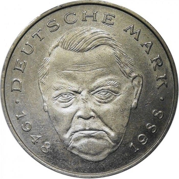 Німеччина Людвіг Ерхард, 40-ва річниця - Федеративна Республіка (1948-1988) 2 марки 1988 рік Монети світу