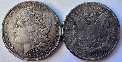 США 1 долар Морган 1887 рік КОПІЯ Монети світу