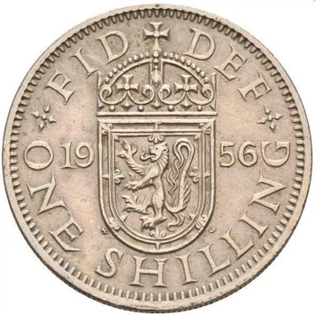 Велика Британія 1 шилінг 1956 рік Монети світу