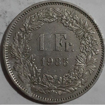 Швейцарія 1 франк 1985 рік Монети світу