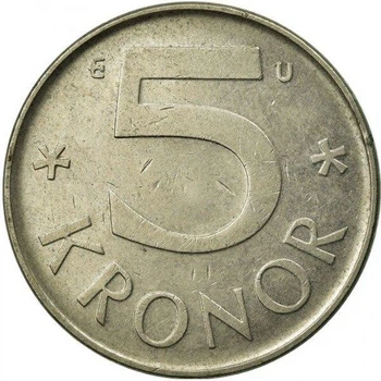 Швеція 5 крон 1983 рік Монети світу