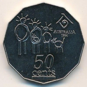 Австралія Міжнародний рік сім'ї 50 центів 1994 рік Монети світу