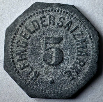Німеччина Нотгельд Місто Майнц 5 пфенігів 1917 рік Монети світу