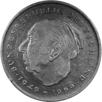 Німеччина Теодор Хейс 2 марки 1971 рік Монети світу