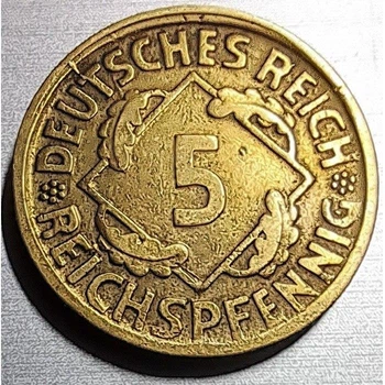 Німеччина Мітка монетного двору "D" - Мюнхен 5 рейхспфенігів 1924 рік Монети світу