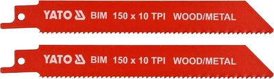Полотна для шабельної пили (Yato) біметалеві 150 мм 10 TPI для дерева та металу, 2 шт. (YT-33930)
