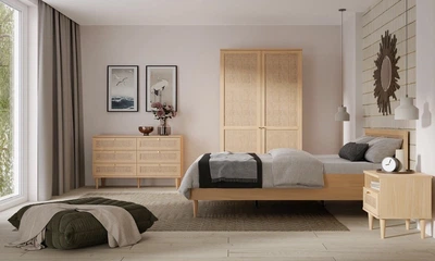 Комод Frisco Calasetta 1201 х 414 х 801 мм 6ш Дуб елегант/техноротанг (23537-CQSK222)