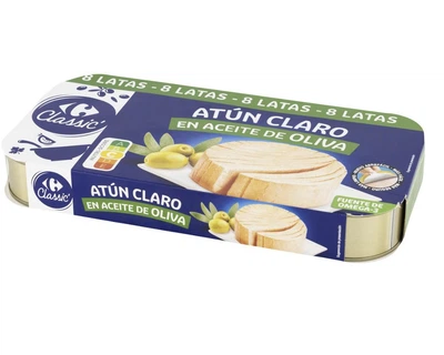 Тунець в оливковій олії, Carrefour 8x80г (640г)
