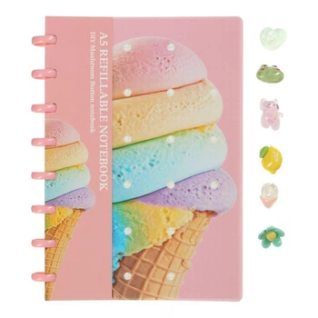 Блокнот А5 офсет 80арк. клітинка пластикова обкладинка на кільцях DIY SWEETS ZB.12204.4