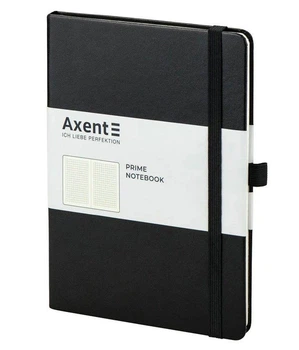 Книга записная Partner Prime 145*210мм 96 л. клетка на резинке Axent 8305-01черная