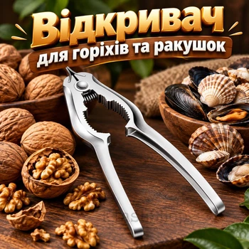 Орехокол ручной механический и открыватель для орехов и ракушек универсальный кухонный
