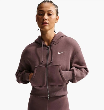 Толстовка жіноча Nike W Phnx Flc Crop Brown S Коричнева HV2426-502