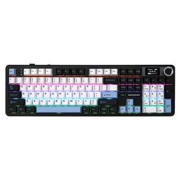 Механічна клавіатура EPOMAKER X AULA F108 PRO, Full Size 104 клавіші, Tri-Mode, LCD 1.14", Hot-Swap, RGB, 8000 мА·год