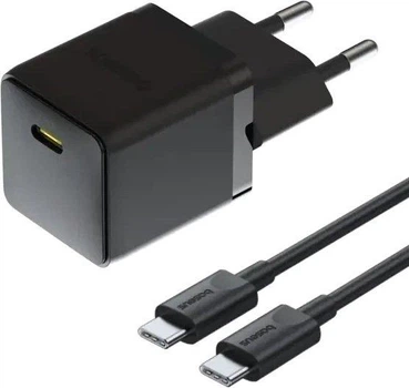 Мережевий зарядний пристрій Baseus Palm USB-C з кабелем Type-C to Type-C 60 W Чорний (KS000037149)