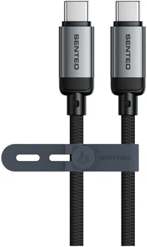 USB Кабель Senteo SM-06 Nano Braided Type-C to Type-C 60W 1m Black