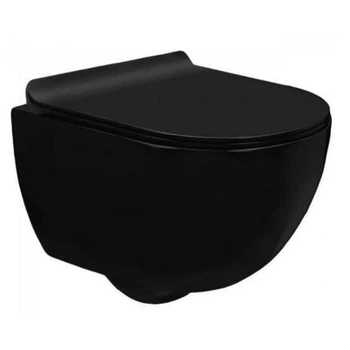 Унітаз підвісний Rea Carlo Soft cloth чорний (REA C8405G)