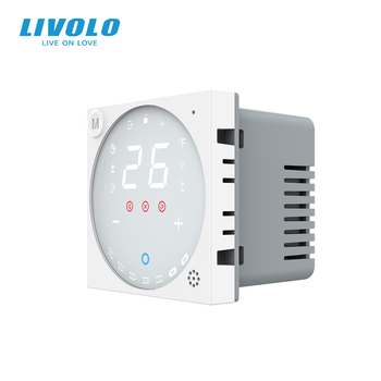 Умный терморегулятор LIVOLO EC с сухим контактом для котла и водяного теплого пола, белый, управление со смартфона, модуль без рамки