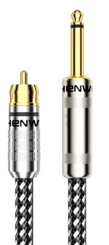 Аудіокабель ZHENWEI Jack 6.35 мм — RCA, 5 м