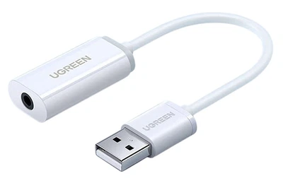 Звукова карта UGREEN US206 24 бит/96 кГц белая (30712)