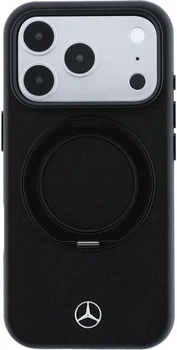 Чохол Mercedes Leather with Ring Stand MagSafe для Apple iPhone 18 Pro / 17 Pro Black (3666339651947)