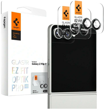 Захисне скло Spigen Optik Pro HD Glas.TR EZ FIT для Samsung Galaxy Z Flip7 Black 2 шт. (8800283304213)