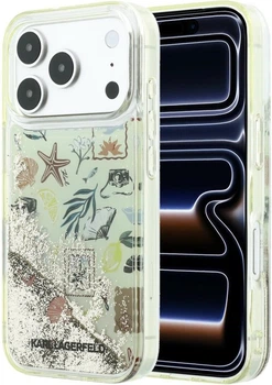 Etui  Karl Lagerfeld Liquid Glitter Beach & Sand do Apple iPhone 18 Pro / 17 Pro Beige (3666339641740)
