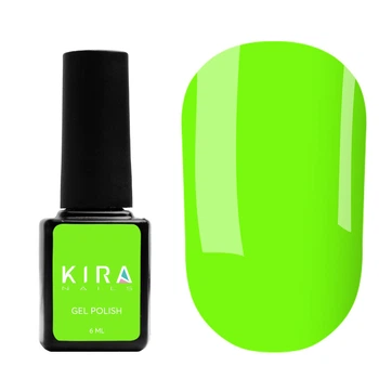 KIRA NAILS Гель лак №185 (неоново-салатовий), 6 мл