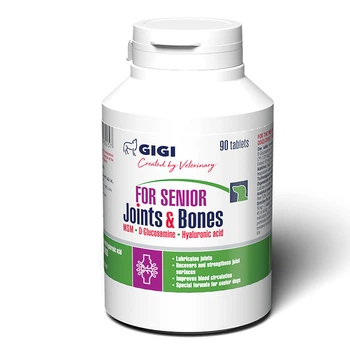 Витаминно-минеральный комплекс для суставов пожилых собак GiGi For Senior Joints & Bones с MSM, глюкозамином, хондроитином и гиалуроновой кислотой, 90 таблеток (GIG43025)