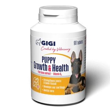 Витаминно-минеральный комплекс для роста и развития щенков GiGi Puppy Growth & Health с Phoscalim и витамином D3, 90 таблеток (GIG20514)
