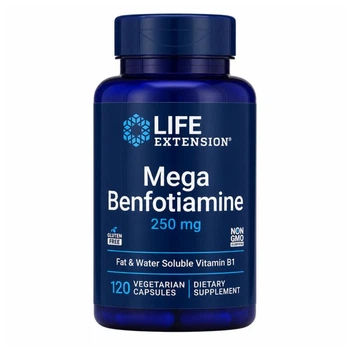 Витамин B1 Бенфотиамин Mega Benfotiamine Life Extension 250 мг 120 вег капс
