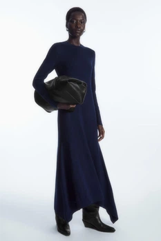 Сукня жіноча COS handkerchief-hem merino wool midi dress 1199609001 XS Синій